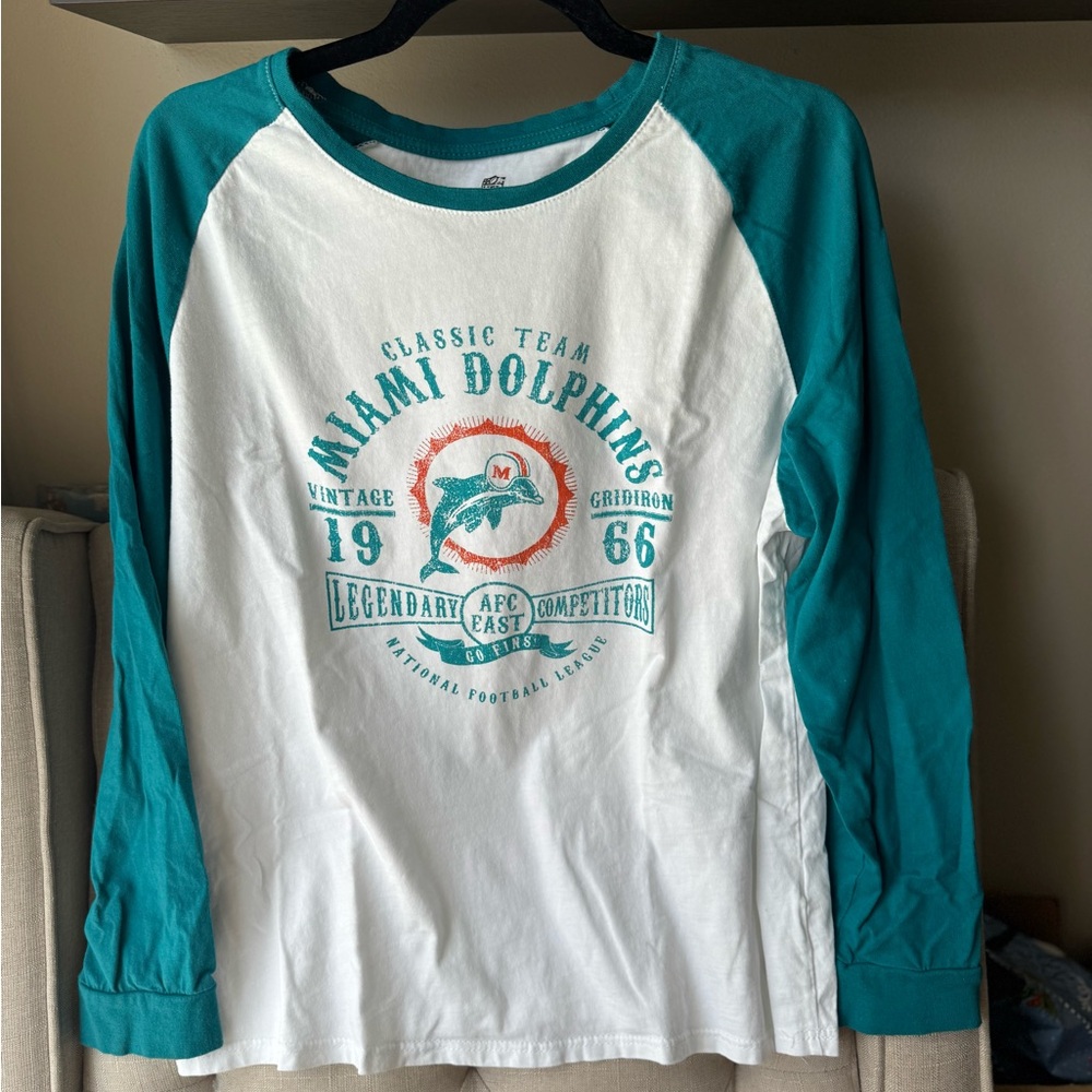 Men's NFL x Darius Rucker Collection Fanatics Miami Dolphins Vintage Raglan Sz L